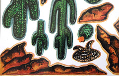 Not So Cute Desert Saguaro Cactus Sticker Sheet 12″ Rare 2000 Vintage Arizona