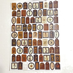 Vintage Scrapbook Alphabet LOT – 9 Sets of Paper Punchout & Tag Letters/Numbers
