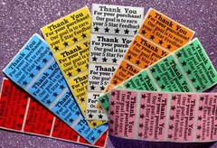 THANK YOU STICKERS 2.25″ LABELS SEALS FEEDBACK REVIEW SHOP SCRATCH RESISTANT