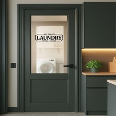 Laundry Room Decal Vinyl Wall Washer Dryer Door Sign Glass Waterproof Shop