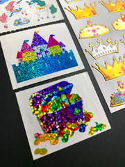 DISNEY UNICORN PRINCESS SLEEPING BEAUTY VTG stickers prism prismatic glitter