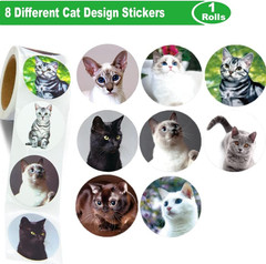 500 Pcs 1.5″ Cat Stickers for Kids and Teachers, Toddler Birthday Party