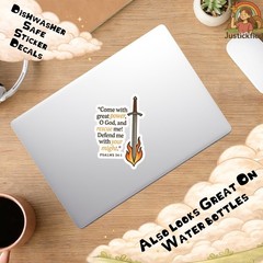 Psalms 54:1 Sticker, Custom Faith Sticker, Cute Bible Verse Sticker Decal