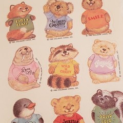 Vintage 1980 Hallmark Shirt Tales Animal Sticker Sheet – Excellent Condition!