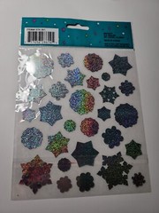 Nicole Quality Value Stickers 1 Sheet STK361 Prismatic Snowflake Winter Sparkle