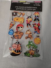 Lot Of 6 Packs 3D Stickers BIRTHDAY, PIRATES, SOCCER, SCHOOL & BEACH THEMES