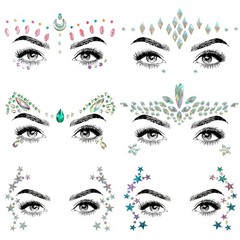 6 Pcs Music Festival Face Jewels, Rhinestone Rave Gems Glitter, Crystal Birth…