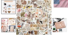 120Pcs Vintage Watercolor Stickers – Scrapbook Supplies for DIY Projects
