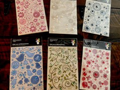 Imaginisce Bazzill Rub-Ons and Rhinestones Lot Of 6 Pkgs All Different NEW!