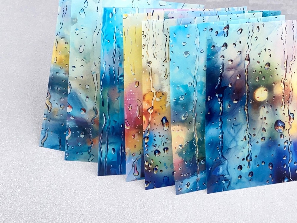 Rain drops PET Stickers Pack ｜glass rain drops themed PET Stickers TZB-M