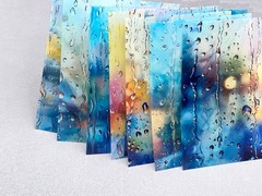 Rain drops PET Stickers Pack ｜glass rain drops themed PET Stickers TZB-M