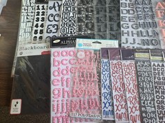 Lot of 54 Pkgs Alphabet/Number 3D Foam Glittery Shiny Cardstock Stickers NEW
