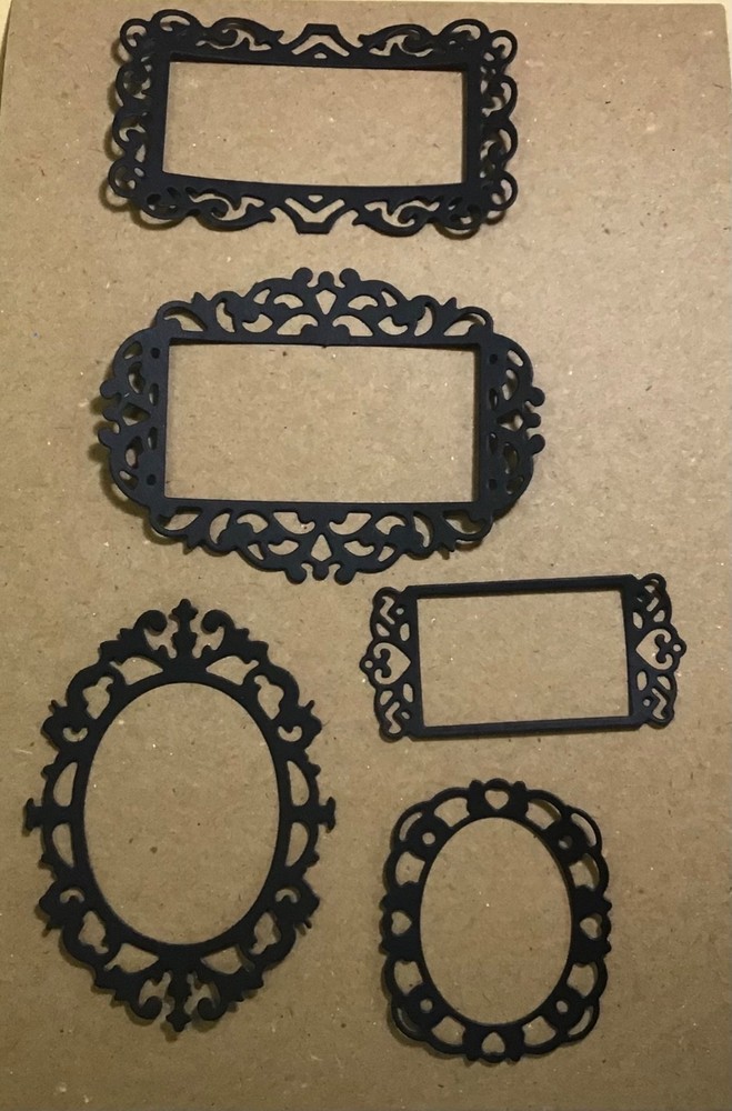 Frames Vintage Labels Borders Die Cut Embellishments 5 Designs Scrapbooks Cards