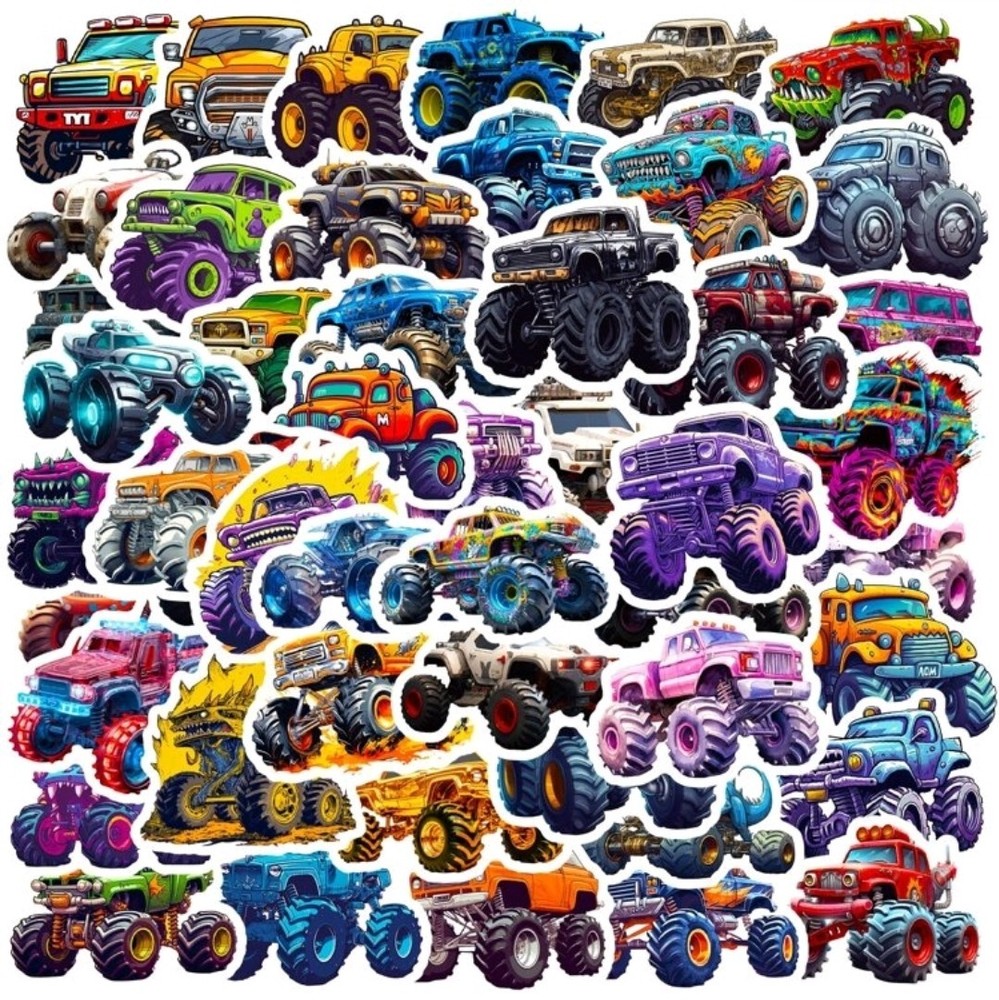 Monster Truck 20pcs Multicolor Scrapbook Stickers Bottles Room Refrigerator