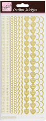 Anitas Outline Stickers, Border, Gold on White, for Scrapbooking, Card Making, K
