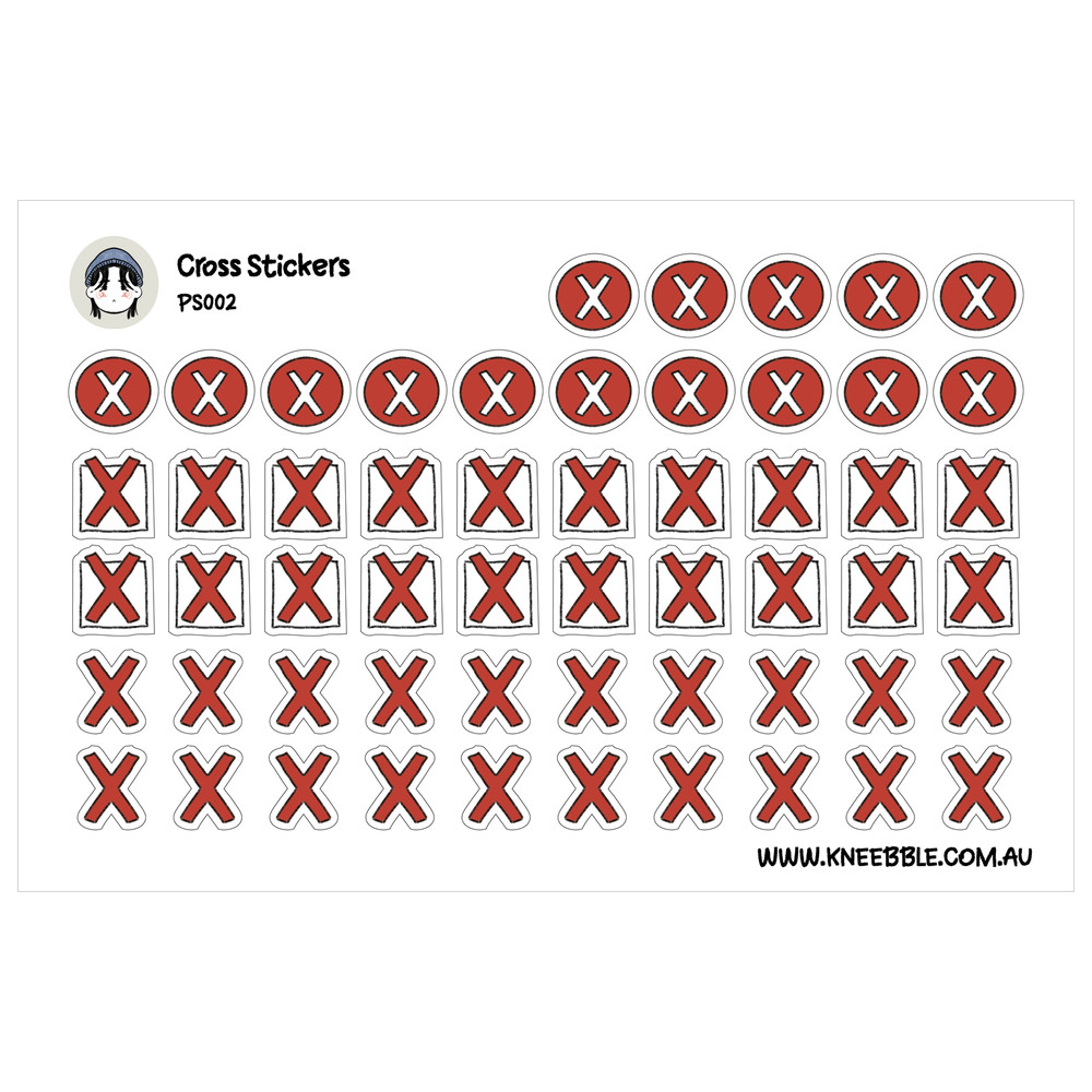 Planner Stickers – Incomplete Task Markers & Cross Mark Symbols for To Do Lists