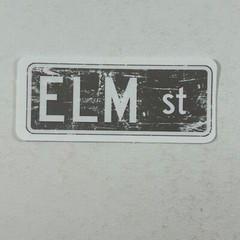 Sticker Rustic Elm Street Road Sign Nightmare on Elm St Halloween Movie