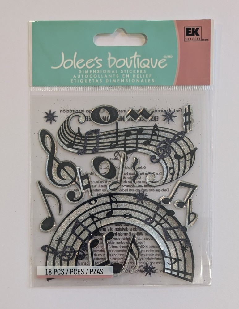 Jolee’s Black & Silver Music Notes Scrapbooking Stickers