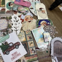 Huge Scrapbooking Lot Mostly Christmas Paper Stickers Transfers Borders Tags +++