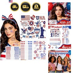 4th of July Face Gems – Face Stickers with Red White and Blue Self-Adhesive …