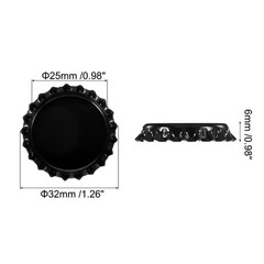 100 PCS Bottle Caps, 1″ Double Sided Printing Bottle Caps, Black