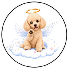 POODLE HALO IN MEMORY DOG ENVELOPE SEALS LABELS STICKERS PARTY FAVORS