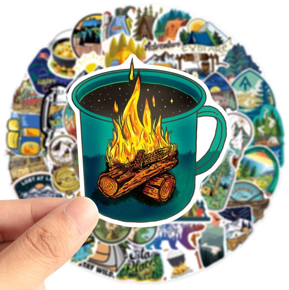 100pcs National Park Stickers, Outdoor Camping Traveling,051 EFG