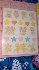 Vintage Hallmark Stickers Teddy Bears Hearts Stickers 1 Sheet ONLY w/ Packaging
