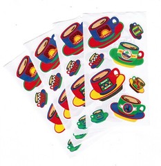 Frances Meyer Colorful COFFEE Cups Scrapbook Stickers 4 Sheets