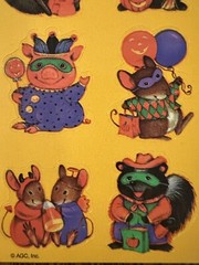 Vintage American Greetings HALLOWEEN Stickers – Costume Animals Trick Or Treat
