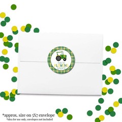 Green and Yellow Tractor Thank You Sticker Labels Thanks for Plowing By, 40 2…