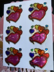Vintage Prism Heart Bubbles Vending Sticker Sheet 3×4 Inches Kodak
