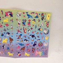 Vintage Lisa Frank Sticker Sheet Small Stickers Horses Dogs Unicorns 1990s