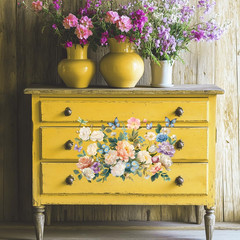 3 Sheets Rub on Transfers for Crafts and Furniture,Flower Cluster,Cold IOD