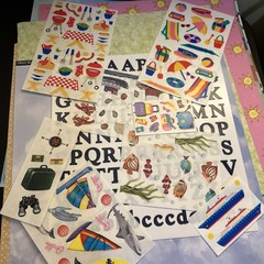 scrapbooking travel stickers and letters