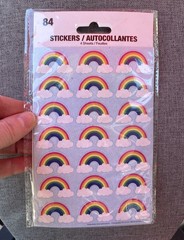 168 Rainbow & 96 Heart Stickers 4 Sheets Per Pack~3 NOS Sealed Packs
