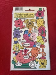 1976 SCRATCH N SNIFF MR. MEN AND LITTLE MISS STICKERS SEE THRU MARK 1 Chatterbox