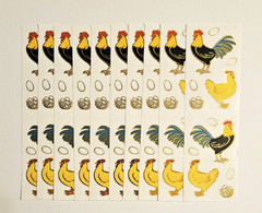 Mrs. Grossman’s Stickers Lot of 10 Strips ~Chickens Reflections~2009 RARE HTF