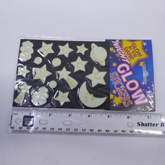 Vintage 90s stickers stars moon planet smiling Glow in The dark Night Twin Seven