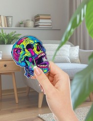 Gross Zombie Head Die Cut Vinyl Stickers Scrapbooking Laptop Waterbottle