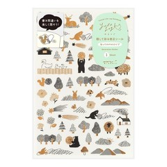 DESIGNPHIL MIDORI Yurulog Sticker, 1 Sheet, Camouflage Forest Pattern