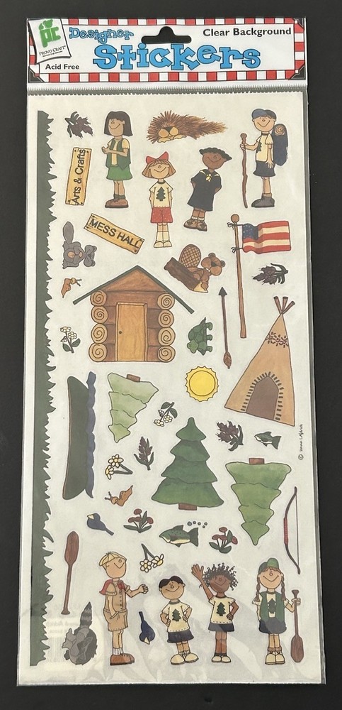 Prove Craft CAMP Stickers Clear Background TREES GRASS BORDER CAMPERS
