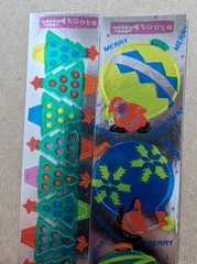 Vintage Cardesign Toots Ornaments & Christmas Trees Foil Stickers MISPRINT