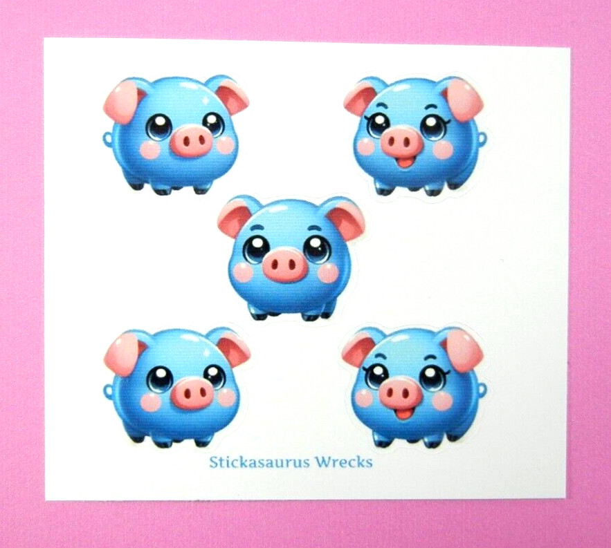 Blue Pigs Mini Sticker Sheet