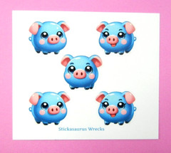 Blue Pigs Mini Sticker Sheet