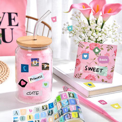 850 Pcs Vintage Letter Stickers Set, Self-Adhesive ABC Alphabet for Crafts
