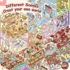 3D House Stickers Kit Reusable Craft Scene Therapy Kids Adults Non-Toxic