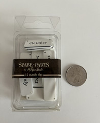 Spare Parts By The Paper Studio 12 Month Tiles White Scrapbooking Embellishments