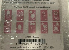 Pebbles Inc SPRING 10 Plastic Stencil Set Templates Embossing Ink Chalk Paint