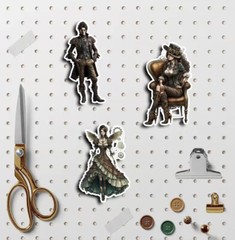 10pcs Retro Steampunk Figures ￼Stickers- Scrapbook, Journal, DIY Crafts & Cards